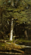 Картина "in the forest" художника "де ниттис джузеппе"