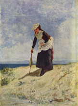 Картина "woman on the beach" художника "де ниттис джузеппе"