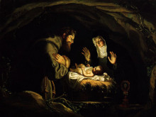 Картина "st. francis and st. clare of assisi in adoration of the infant christ" художника "де обидос хосефа"