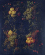Репродукция картины "fruit garland encircling a relief" художника "де фьори марио"
