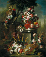 Репродукция картины "vase and flowers" художника "де фьори марио"