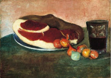 Копия картины "still life with ham" художника "де хан мейер"