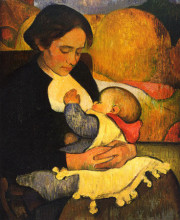 Картина "maternity: mary henry breastfeeding" художника "де хан мейер"