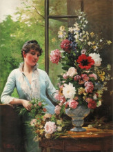 Картина "preparing the flower arrangement" художника "деба-понсан эдуард"