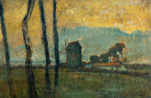 Репродукция картины "пейзаж в валери-сюр-сом" художника "дега эдгар"