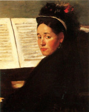 Репродукция картины "мадемуазель дидо за фортепьяно" художника "дега эдгар"