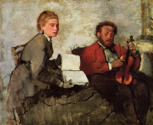 Репродукция картины "скрипач и молодая женщина" художника "дега эдгар"
