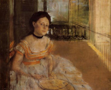 Репродукция картины "женщина сидит на балконе" художника "дега эдгар"
