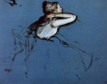Картина "сидящая танцовщица в профиль" художника "дега эдгар"