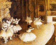 Репродукция картины "балетная репетиция на сцене" художника "дега эдгар"