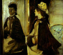 Репродукция картины "мадам жантод в зеркале" художника "дега эдгар"