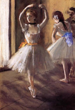 Картина "две танцовщицы в студии (танцевальная школа)" художника "дега эдгар"