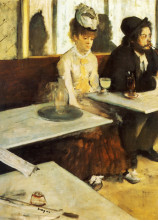 Репродукция картины "в кафе (любительница абсента)" художника "дега эдгар"