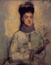 Копия картины "женщина с зонтиком" художника "дега эдгар"