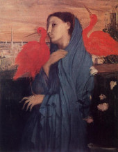 Копия картины "женщина на террасе (молодая женщина и ибисы)" художника "дега эдгар"