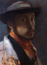 Копия картины "автопортрет в мягкой шляпе" художника "дега эдгар"