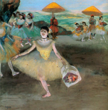 Репродукция картины "танцовщица с букетом в поклоне" художника "дега эдгар"