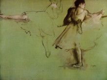 Картина "танцовщицы у станка (этюд)" художника "дега эдгар"