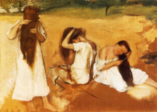 Репродукция картины "женщины причесываются" художника "дега эдгар"