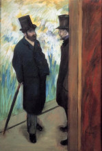 Картина "друзья в театре, людовик галеви и альберт кейв" художника "дега эдгар"
