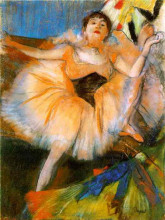 Репродукция картины "сидящая танцовщица" художника "дега эдгар"