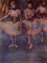 Картина "три танцовщицы перед упражнениями" художника "дега эдгар"
