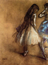 Репродукция картины "две танцовщицы" художника "дега эдгар"