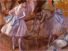 Копия картины "две танцовщицы в уборной" художника "дега эдгар"
