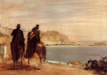 Репродукция картины "прогулка у моря" художника "дега эдгар"