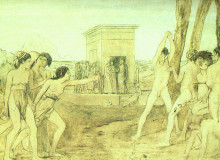 Репродукция картины "юные спартанцы тренируются" художника "дега эдгар"