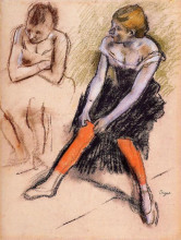 Репродукция картины "танцовщица в красных чулках" художника "дега эдгар"