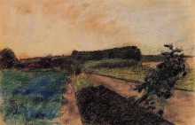 Репродукция картины "пейзаж на орн" художника "дега эдгар"