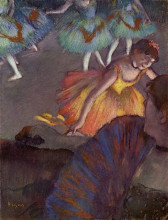 Репродукция картины "балерина и дама с веером" художника "дега эдгар"