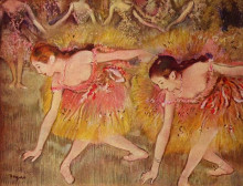 Картина "танцовщицы наклоняются вниз" художника "дега эдгар"