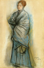 Копия картины "женщина в синем (портрет мадемуазель элен руар)" художника "дега эдгар"