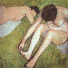 Картина "купальщицы на траве" художника "дега эдгар"