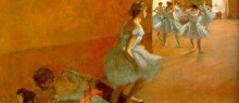 Картина "танцовщицы поднимаются по леснице" художника "дега эдгар"