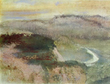 Репродукция картины "пейзаж с холмами" художника "дега эдгар"