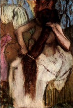 Картина "сидящая женщина расчесывает волосы" художника "дега эдгар"