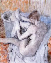 Репродукция картины "туалет после купания" художника "дега эдгар"