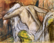 Копия картины "после купания. женщина вытирается" художника "дега эдгар"