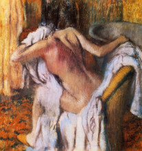 Репродукция картины "после купания. женщина вытирается" художника "дега эдгар"