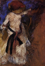 Копия картины "сидящая женщина в белом платье" художника "дега эдгар"
