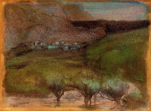 Копия картины "оливковые деревья на фоне гор" художника "дега эдгар"