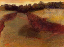 Картина "пшеничное поле и полоса леса" художника "дега эдгар"