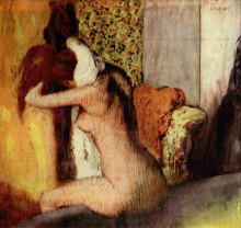 Копия картины "после купания. женщина вытирает затылок" художника "дега эдгар"
