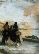Копия картины "два всадника на озере" художника "дега эдгар"