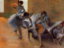 Репродукция картины "в танцевальной студии" художника "дега эдгар"