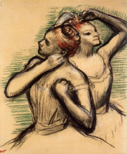 Репродукция картины "две танцовщицы" художника "дега эдгар"