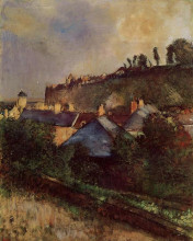 Картина "дома у подножия скалы (сен-валери-сюр-сом)" художника "дега эдгар"